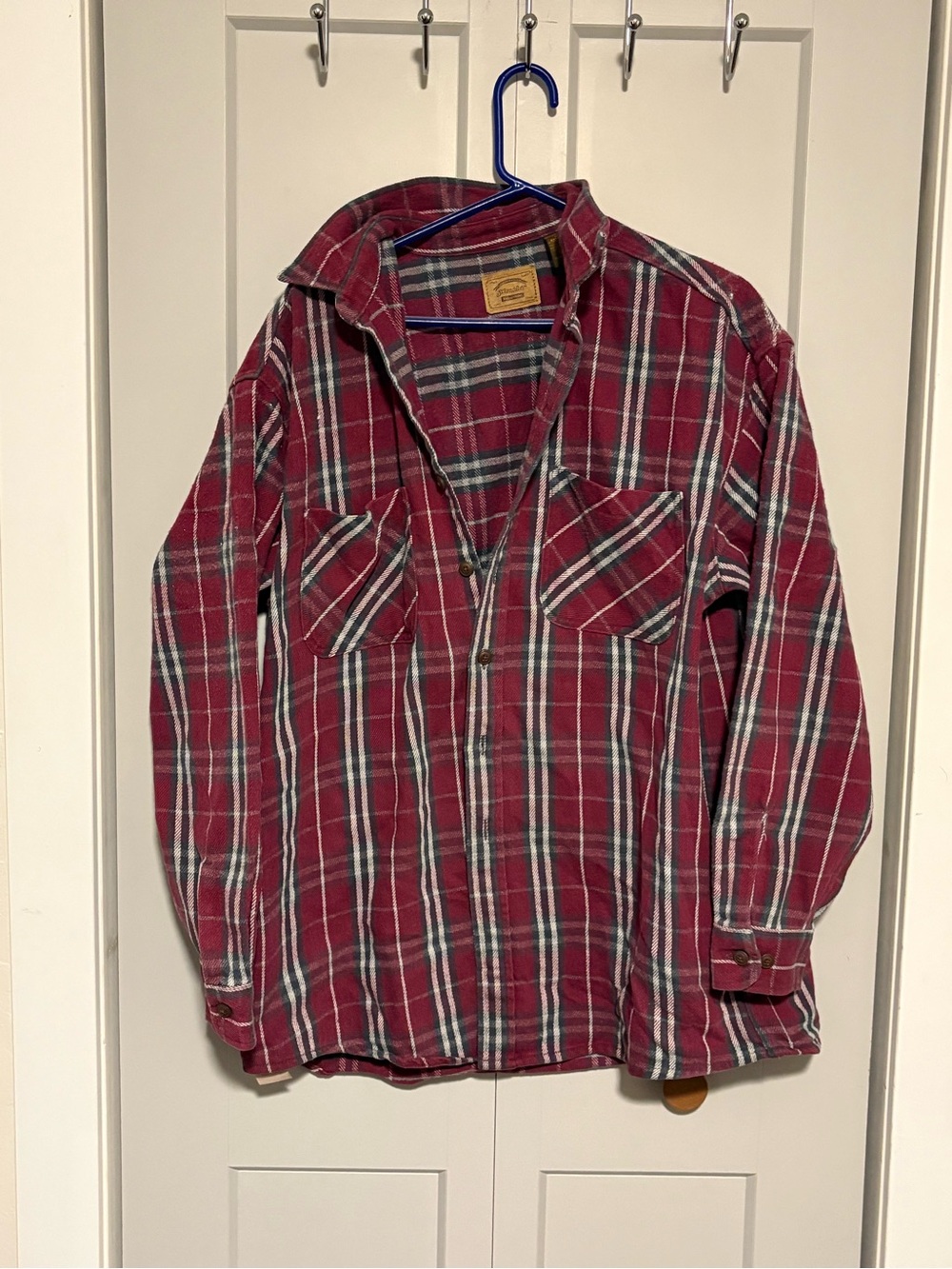 St. John's Bay Red Plaid Button-Front Casual Shirt
